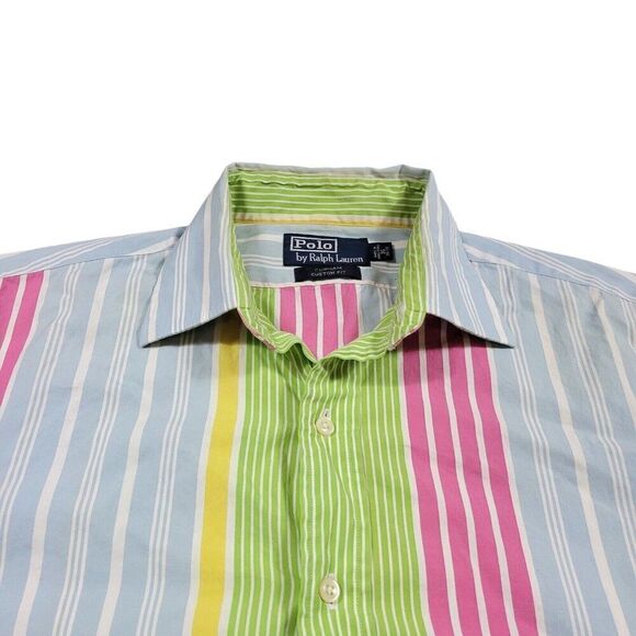 Polo Ralph Lauren Other - Polo Ralph Lauren Shirt Mens 16 34/35 Curham Custom Stripe Button Down Stains*